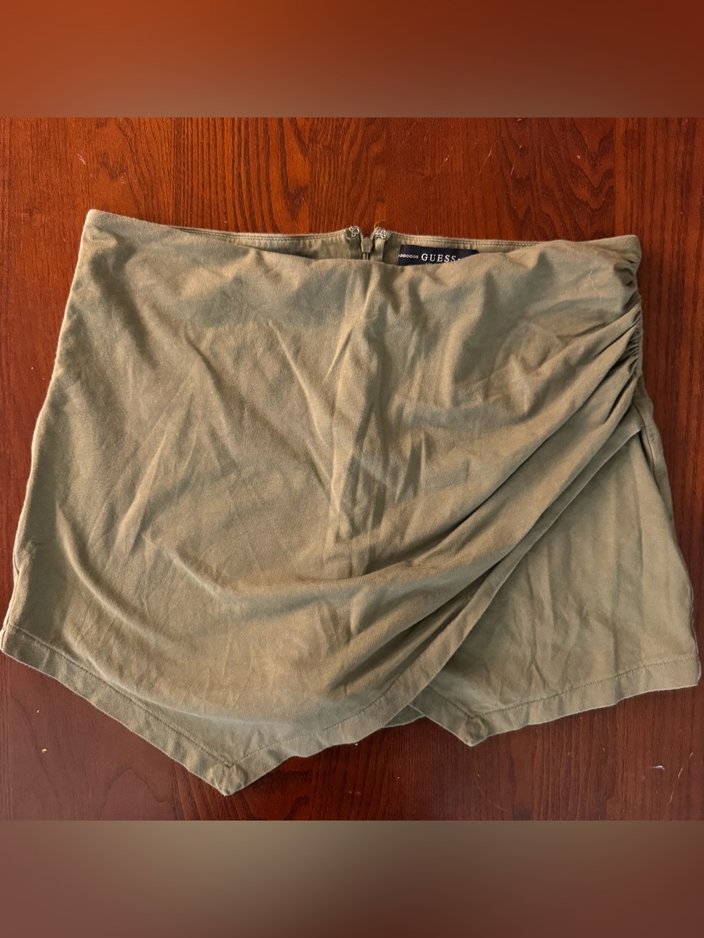 GUESS Olive Asymmetrical Wrap Mini Skort